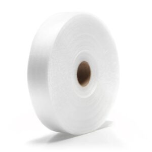 White roll of toilet paper on a plain white background, shown from the side with a brown cardboard core