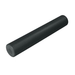 black textured foam roller used for self-m massage and muscle massage on legs or back