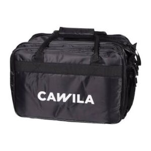 Black CAWILA multi-pocket carry bag with top handles, shown from a slight angle.